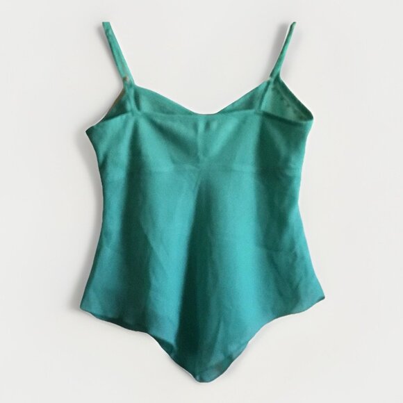 New York & Company embroidered spaghetti strap tank top Handkerchief Hem Size 8 - Picture 3 of 6